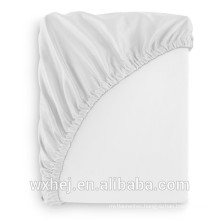 Cheap 50% cotton 50% full size plain white fitted sheet for hospitals